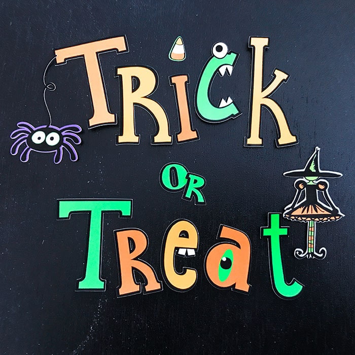 Fun Trick-or-Treat word art by Jen Goode for Cricut Design Space