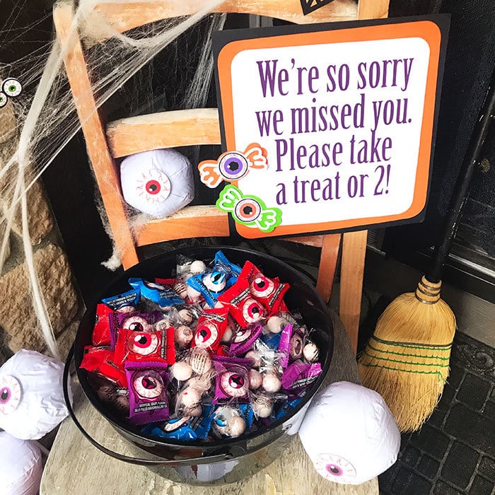 Make a fun Halloween candy bucket with Cricut made sign