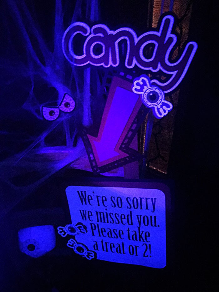 Make your Halloween decor and candy bucket more fun with a blacklight