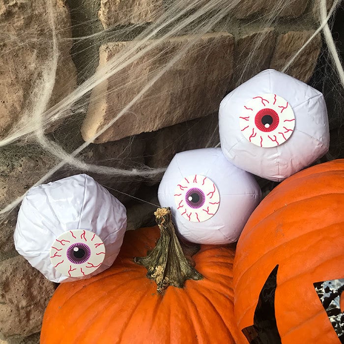 Place the beachball eyeballs around your front porch