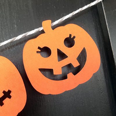 DIY quick and easy pumpkin garland - designed by Jen Goode made with Cricut