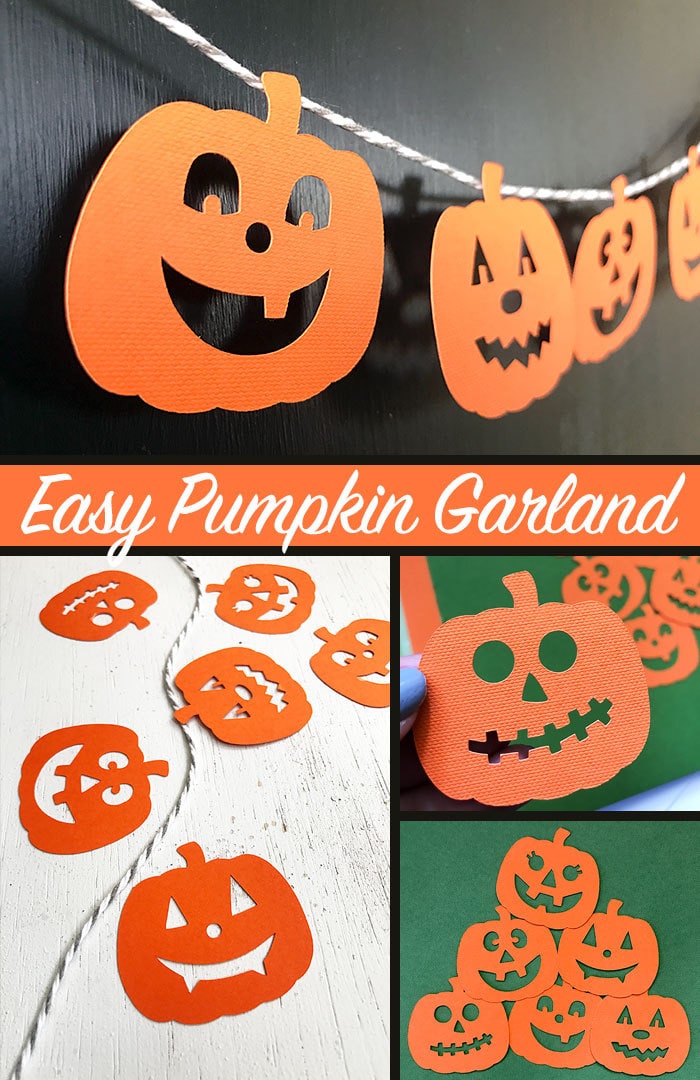 DIY quick and easy pumpkin garland - designed by Jen Goode made with Cricut