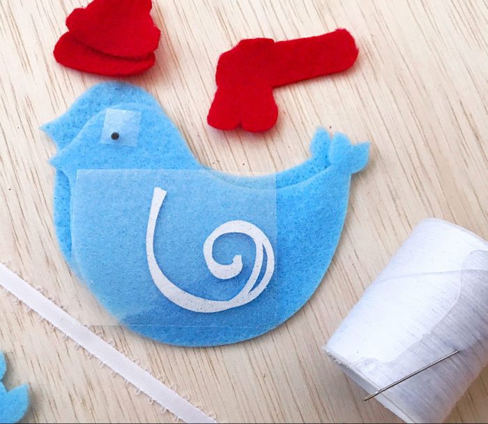 Supplies you need to make a winter birdie ornament with your Cricut