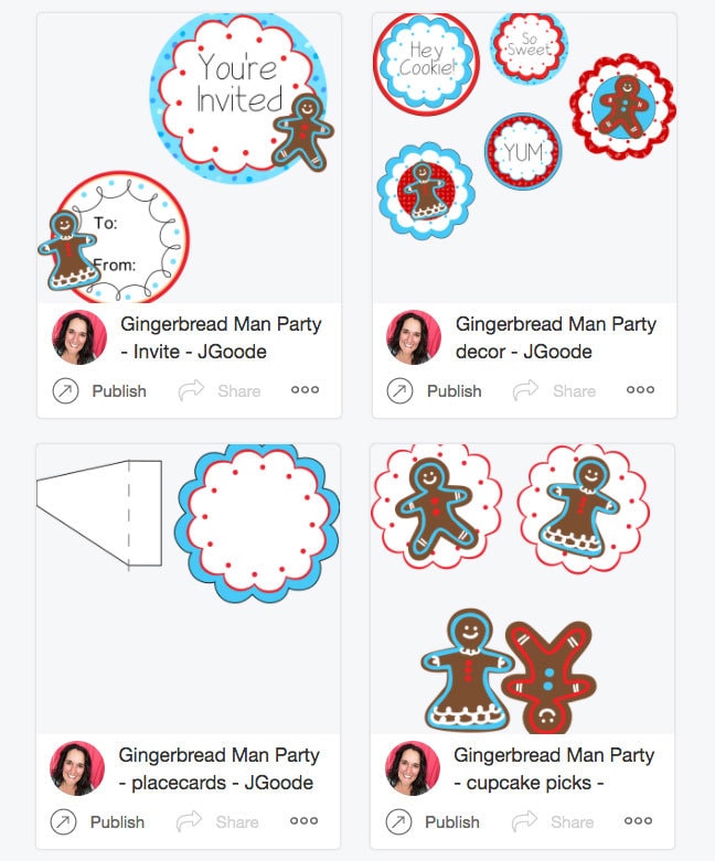 Cricut Design Space projects created from Gingerbread Man gift tag Design Space Ready-to-Make project