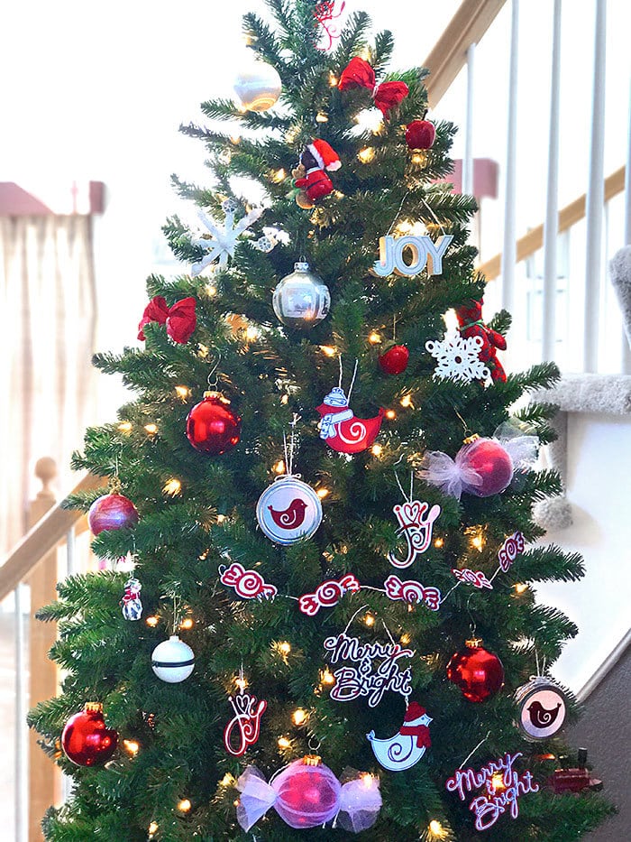 DIY Christmas Tree Decor you and make with your Cricut - designed by Jen Goode