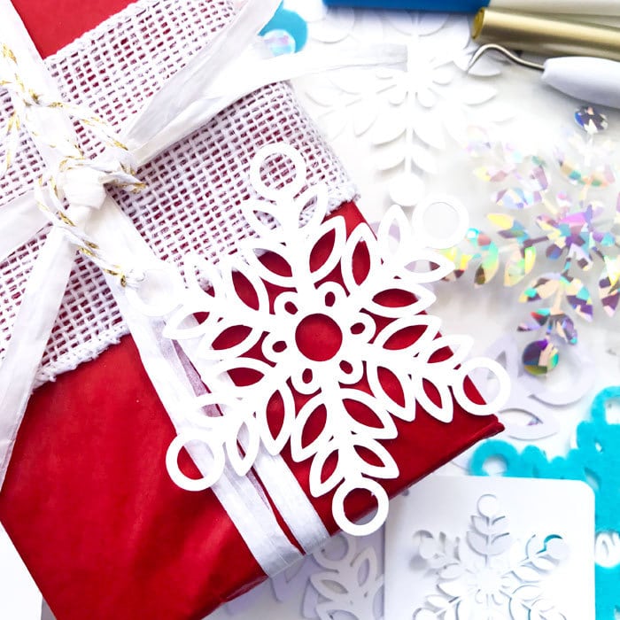Fancy cut snowflakes to decorate your gifts