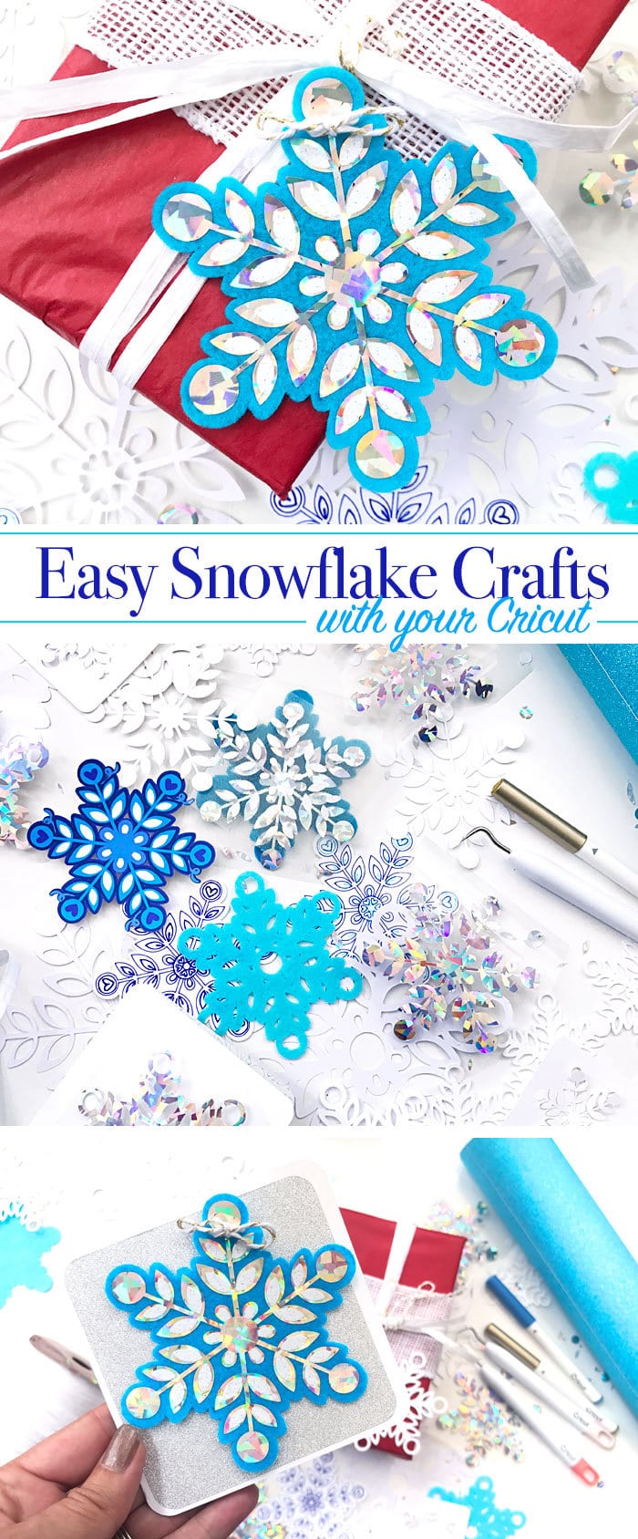 Easy Snowflake Crafts and SVG cut file by Jen Goode