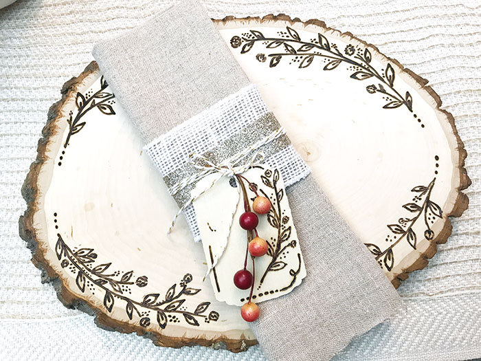 Wood burning art holiday tray - diy holiday decor by Jen Goode