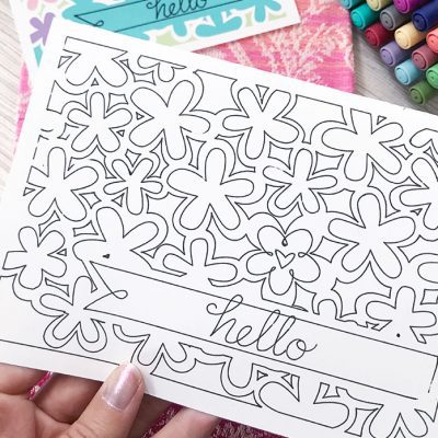 Drawing coloring cards with your Cricut - design by Jen Goode
