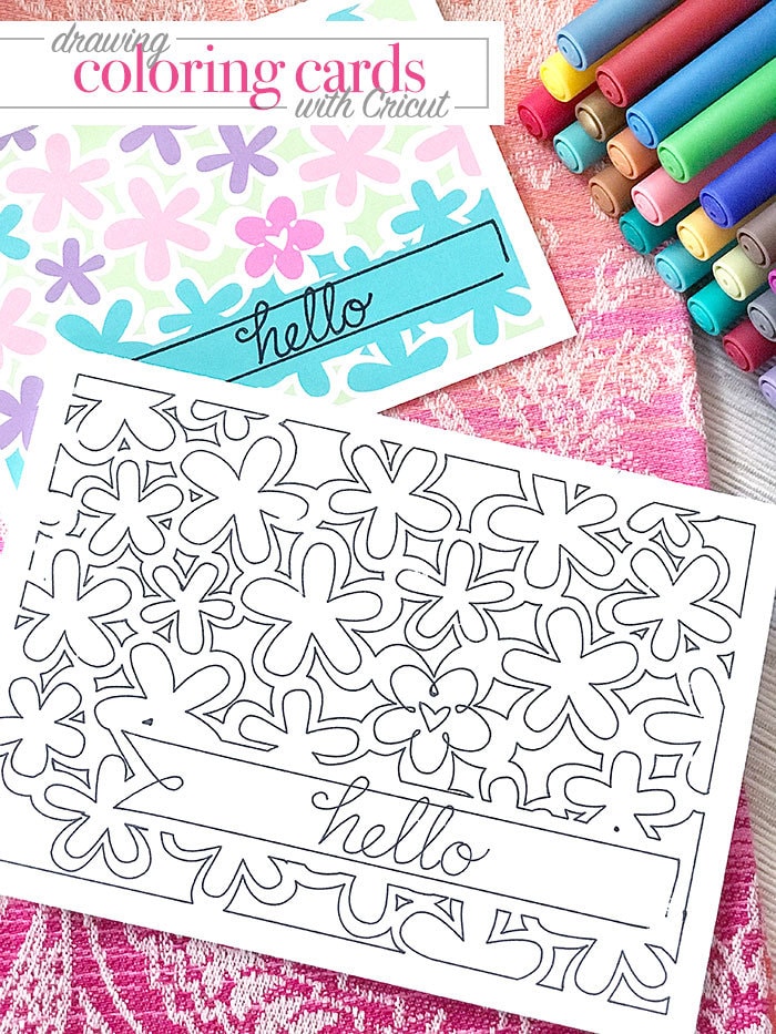 Drawing coloring cards with your Cricut - design by Jen Goode