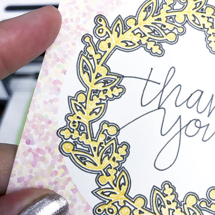 Gold drawing accents created with Cricut and a gold glitter pen