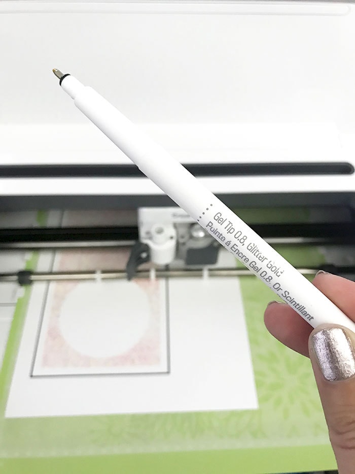 Gold glitter pen to use with Cricut drawing designs