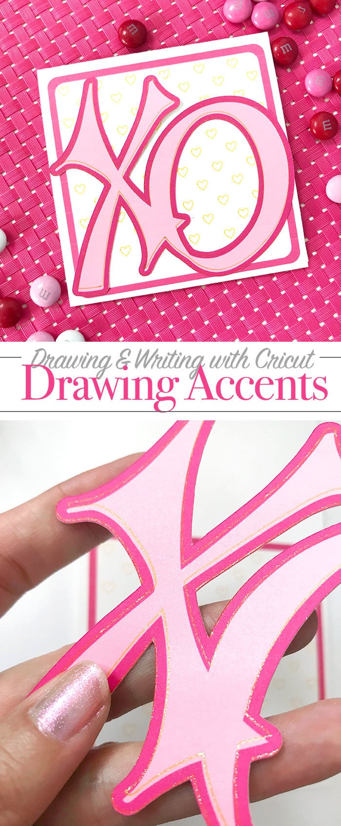 Drawing accents when creating Cricut Projects - add sparkle with glitter pens