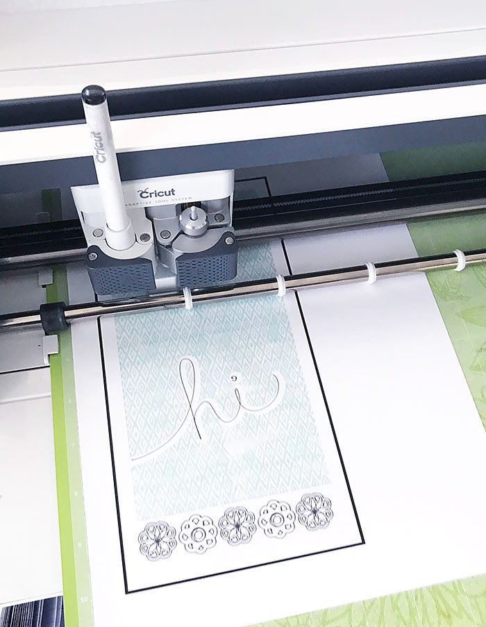 Print then cut with draw lines attached - simple card design with your Cricut machine