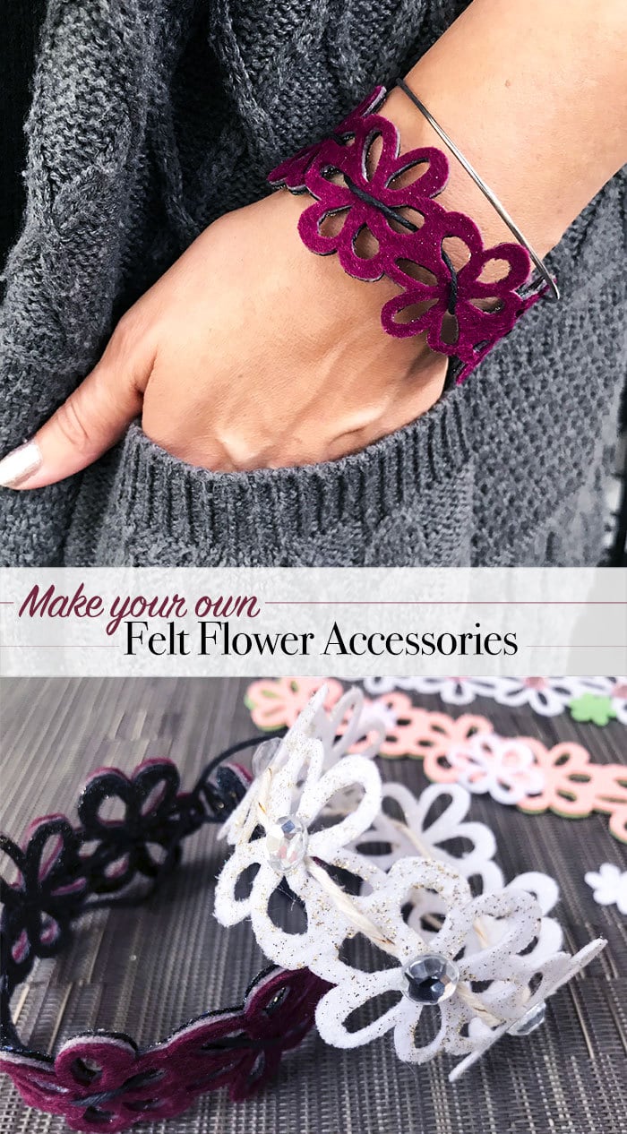 Make 3-in-1 felt flower accessories - Cricut project designed by Jen Goode