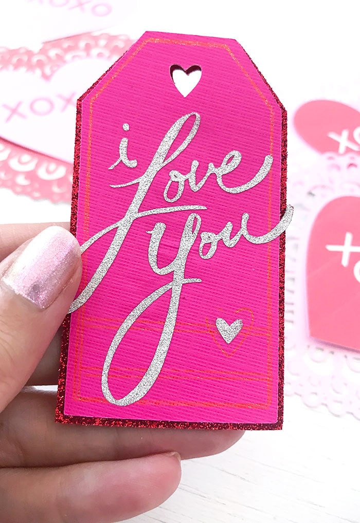Easy I Love You Gift Tag with Cricut - designed by Jen Goode