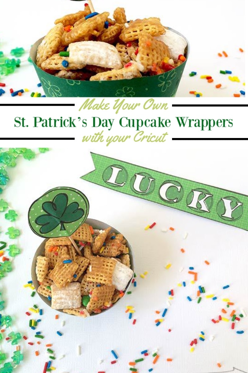 St. Patrick's Day printable shamrock cupcake wrappers. Free printable party template