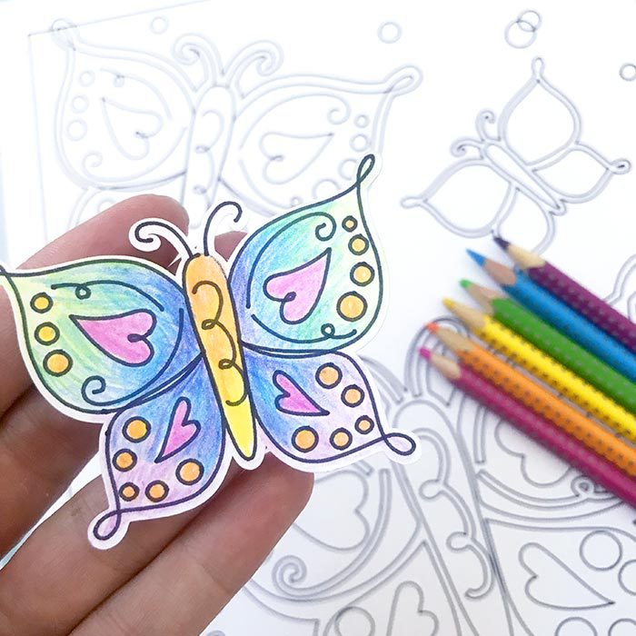 Make a butterfly coloring page with your Cricut