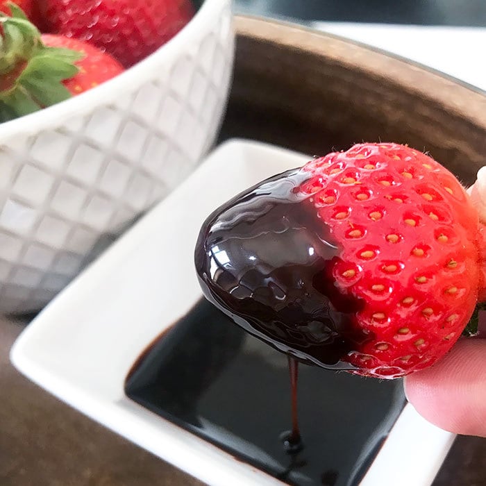 Strawberries and chocolate dipping sauce