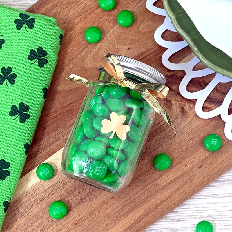 mini shamrock treat jar for St. Patrick's Day