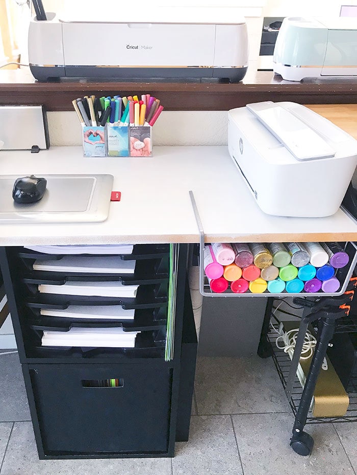 Craft room storage ideas for Cricut machines