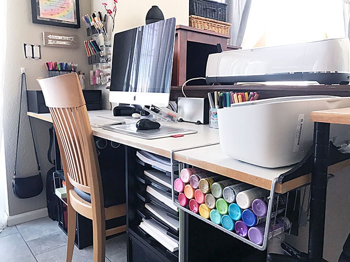 My craft space - small space organizing for craft supplies