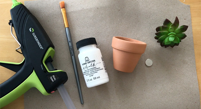 Supplies for mini clay pot planters