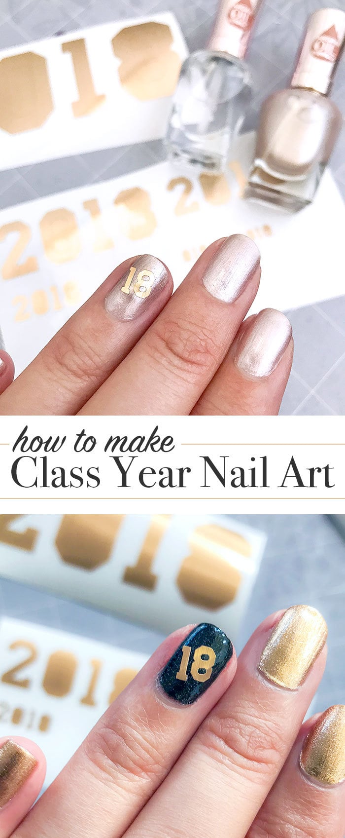 How to create your own class year nail art - quick and easy Cricut Project