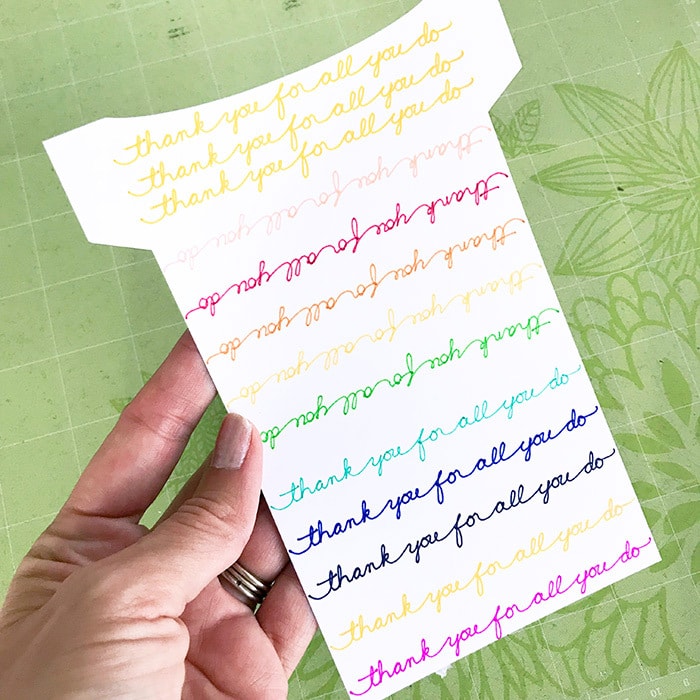 Follow project instructions to make a thank you gift card with your Cricut
