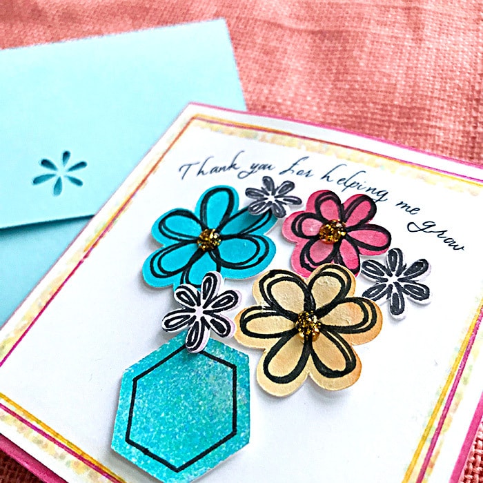 Print, draw and cut cute flowers with your Cricut - designed by Jen Goode