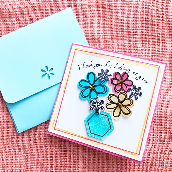 Make your own pretty Teacher Thank you cards with your Cricut