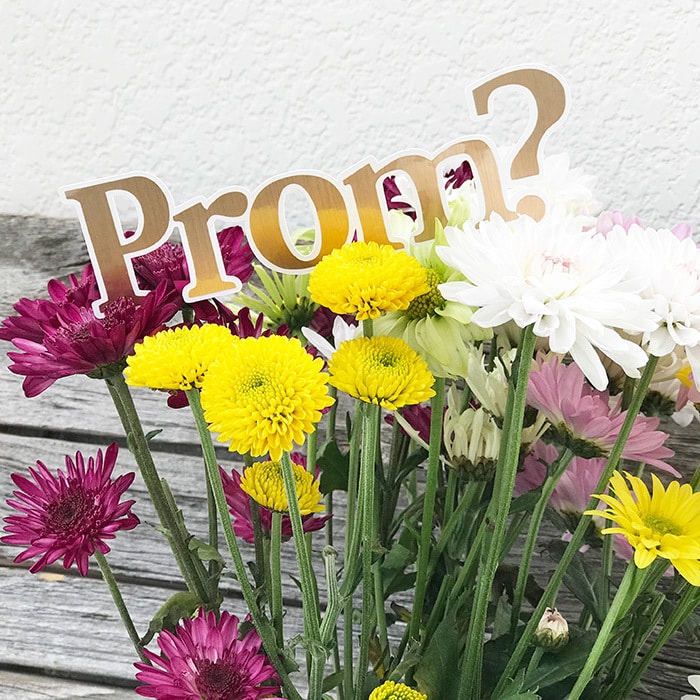 Add a word art pick to your dream date's gift for a quick, easy and personalized way to ask someone to prom