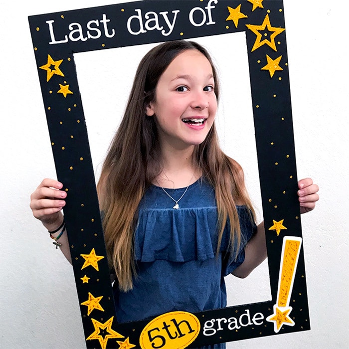 Personalized last day of school sign - made with Cricut - designed by Jen Goode