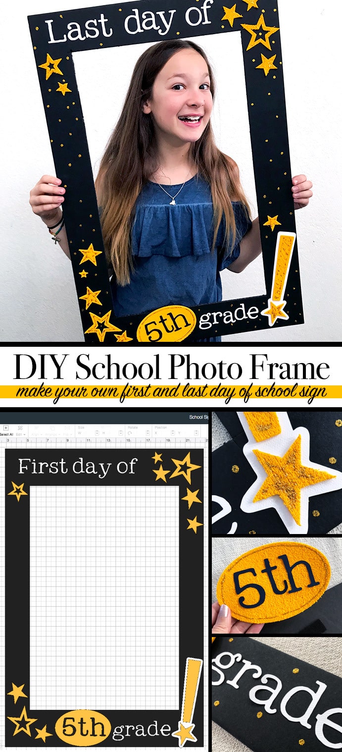 Make your own school sign photo frame for the first or last day of school