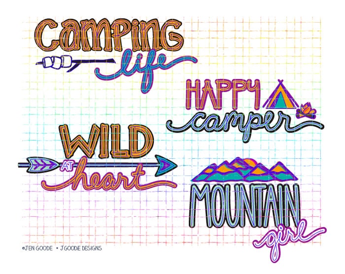 Camping SVG designs by Jen Goode