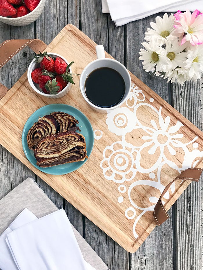 DIY decorative wood tray with your cricut - design by Jen Goode