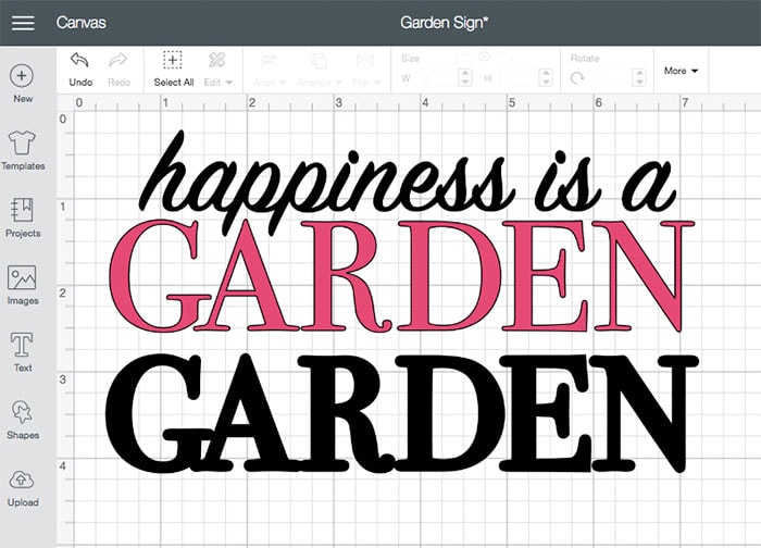 happiness is a GARDEN word art SVG to download