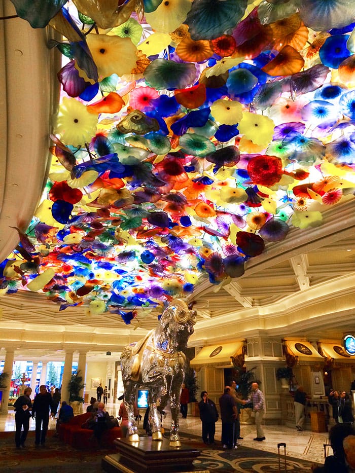Art display inside the Bellagio in Las Vegas
