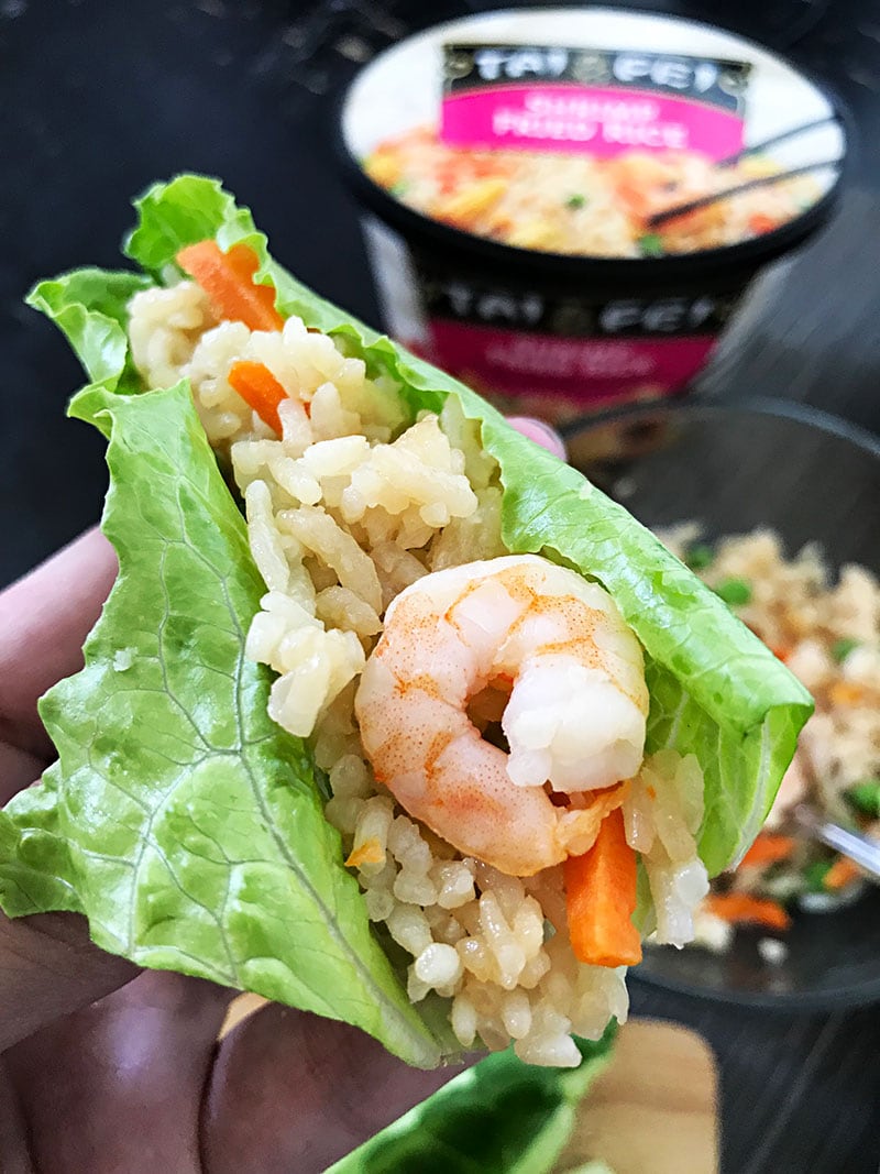 Quick and easy Shrimp Fried Rice Lettuce Wraps