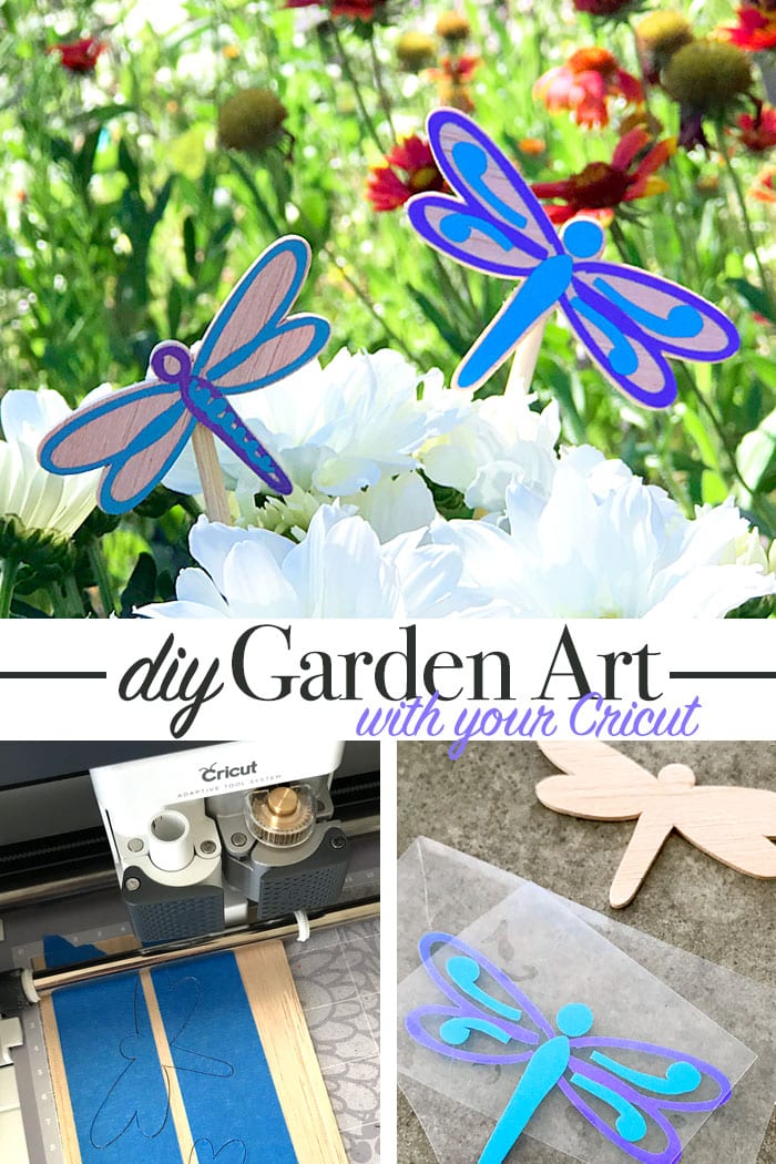 DIY Dragonfly garden art with your Cricut - project design by Jen Goode