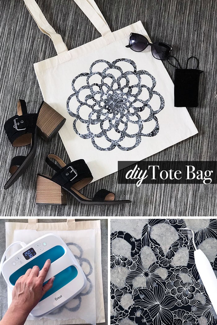 Decorate your own tote bag with iron-on vinyl art - designed by Jen Goode