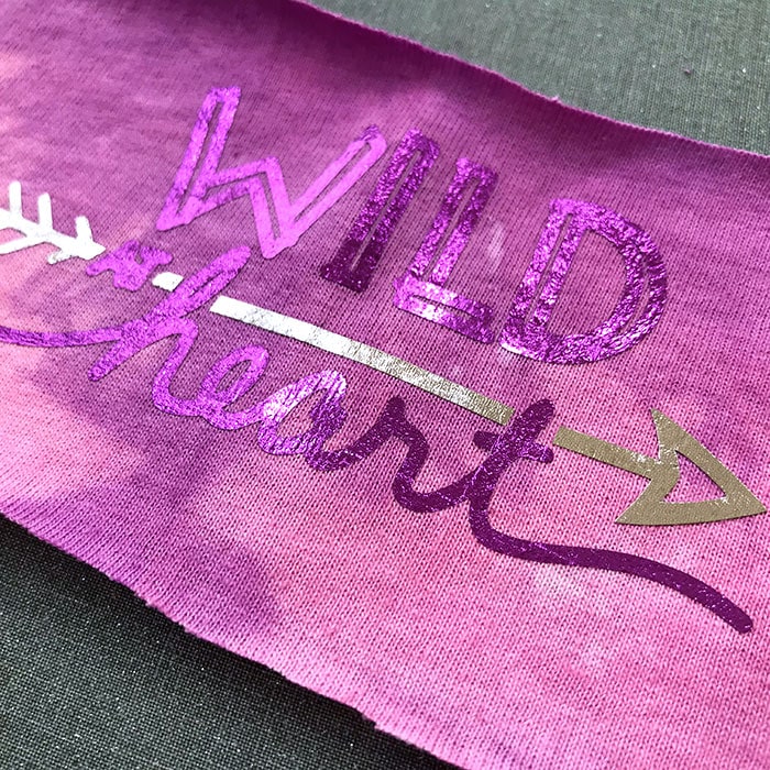 Iron-on foil cut with Cricut Maker to create a cute headband designed by Jen Goode