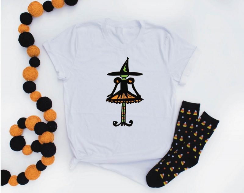 Make a cute witch shirt for Halloween - project design by Jessica Roe