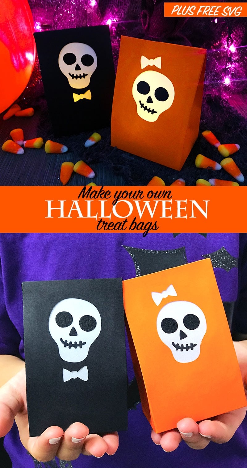 How to make mini Halloween Treat Bags - Cricut project and SVG cut files designed by Jen Goode