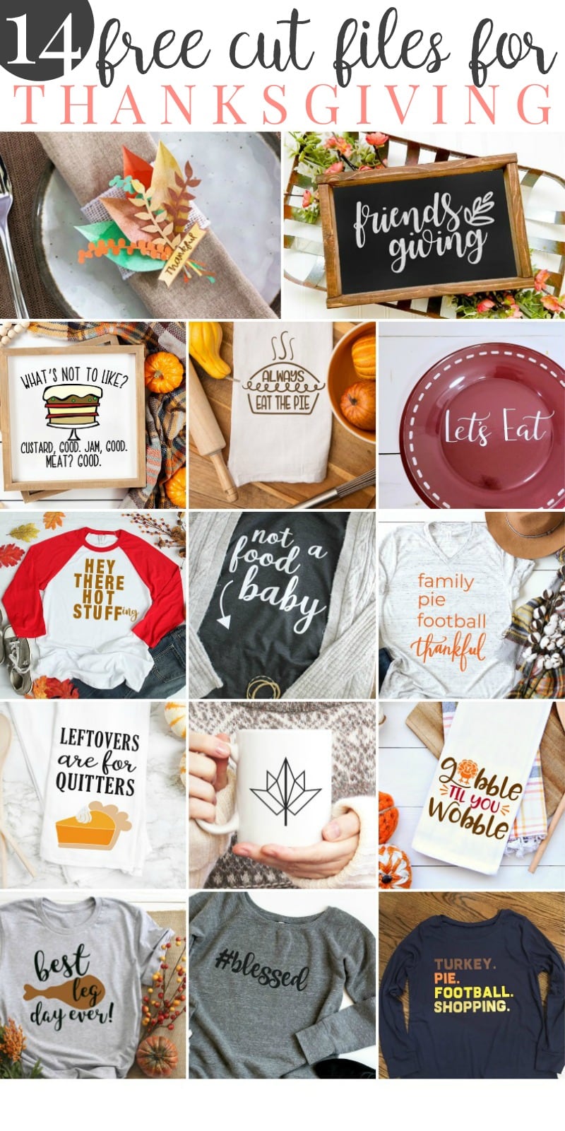 Create fun ideas for Thanksgiving with these Free Thanksgiving Ideas and SVF files