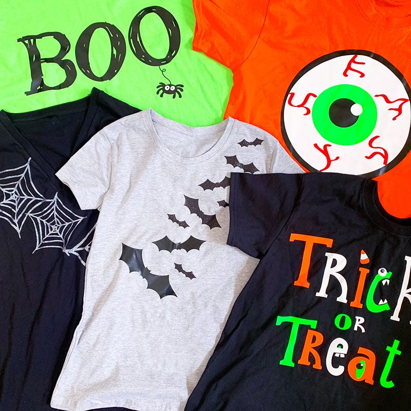 Make Halloween shirts - fun designs created by Jen Goode that you can use with your Cricut