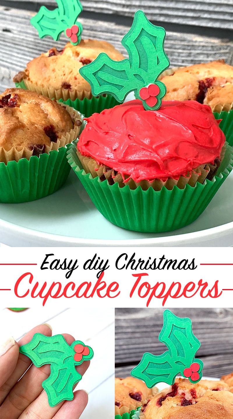 Easy diy Christmas Cupcake Toppers