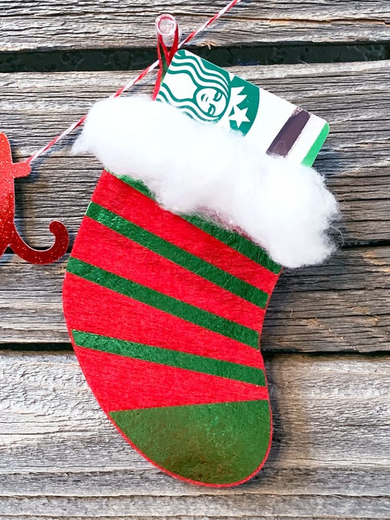 DIY Mini Felt Stocking Gift Card Holder 100 Directions