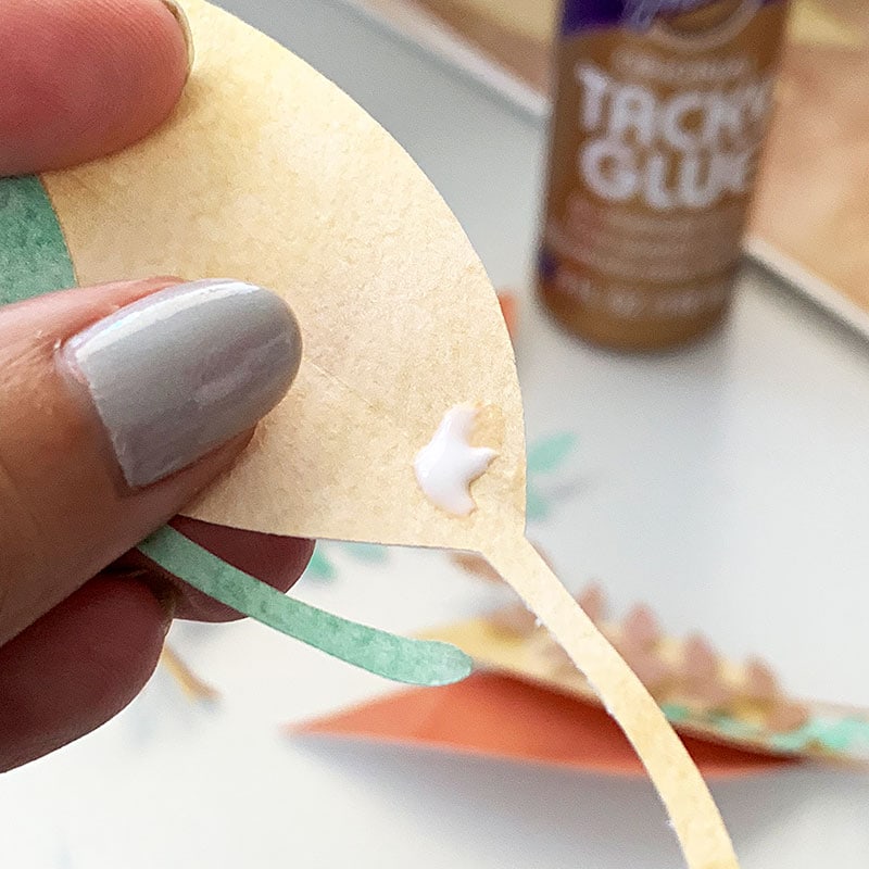 Glue leaf layers together to make a Thanksgiving decor piece