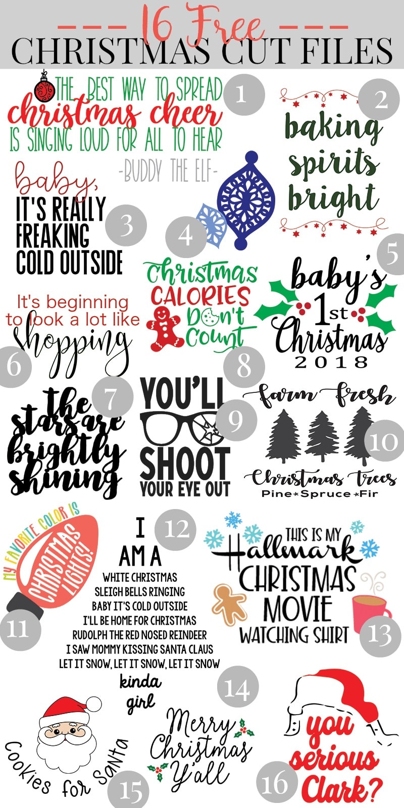 Free Christmas SVG cut files
